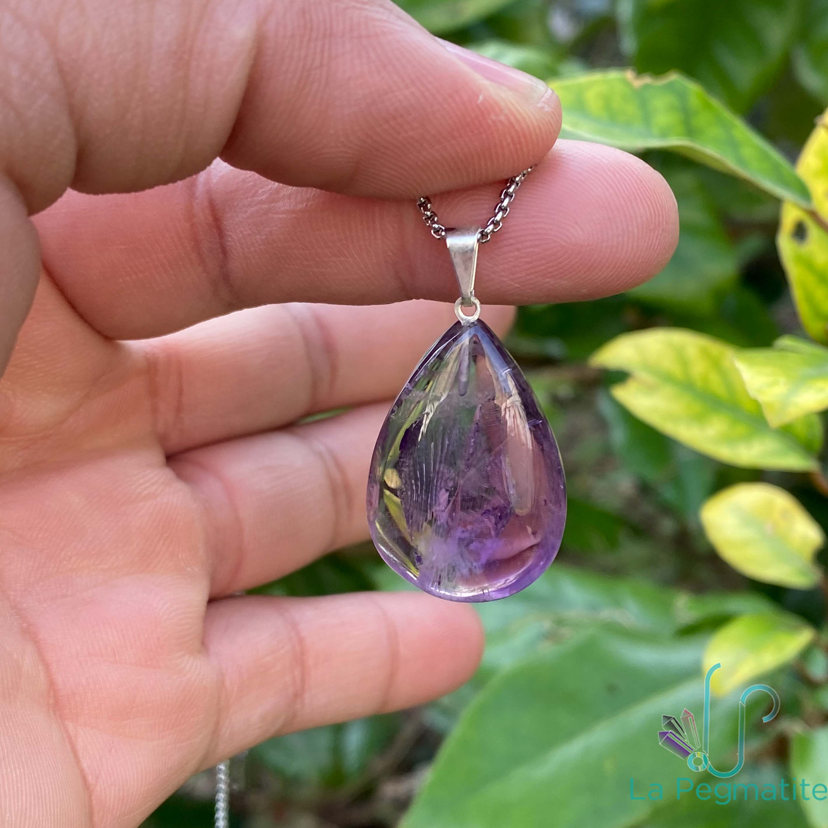 Pendentif En Améthyste En Forme De Cœur - Poids 6,5 G - Violet - Neuf Sans Emballage