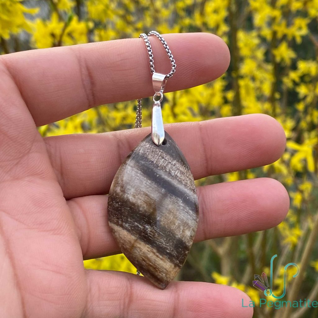 Pendentif Bois Fossilis La Pegmatite